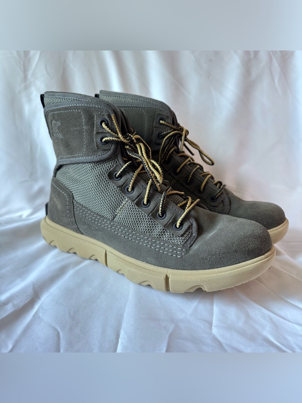 NWOB Sorel Men’s Explorer Mission Waterproof Boots Size 8.5 M Olive Green Hiking